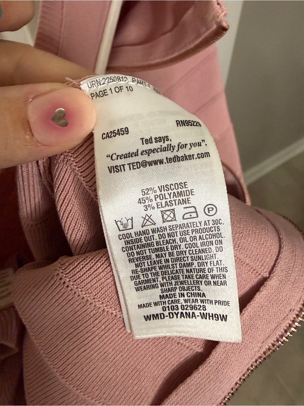 Ted Baker Dyana Skater Dress In Pink And Navy - Picture 8 of 8